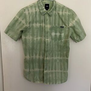 Vans youth collared shirt sz large green